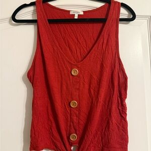 Persaya Women's Crop Top Burnt Orange With Buttons Size XL